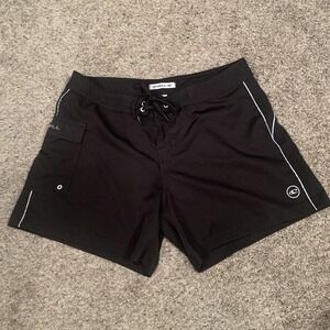O'Neill Shorts Women's Size 11 Black Swim Bottoms Pockets Drawstring